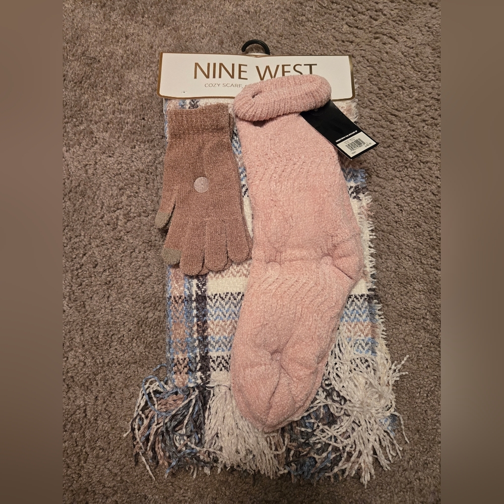 Nine West Scarf Gloves Sock Bundle New